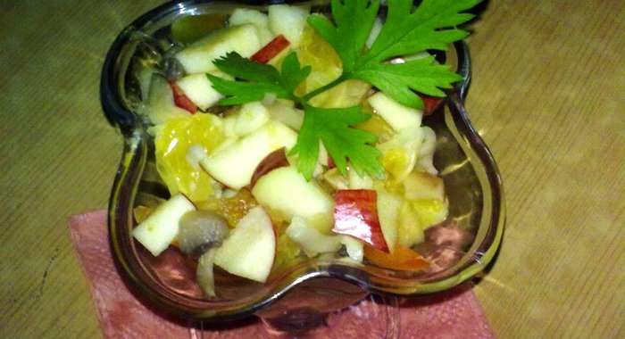 Салат из шампиньонов и перца