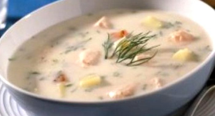 Норвежский сливочный суп с семгой