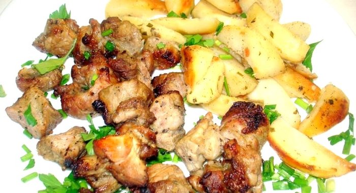 Шашлык с картофелем запеченный в духовке