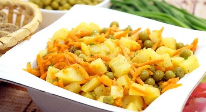 Салат из картофеля с морковью по-корейски