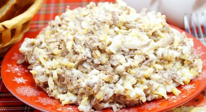 Салат с печенью говяжьей