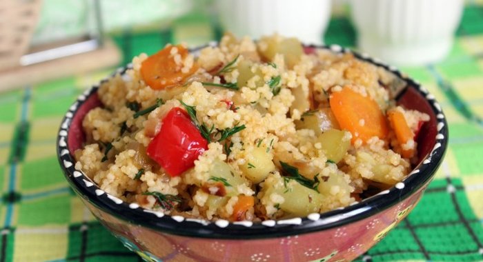 Летние овощи с кускусом
