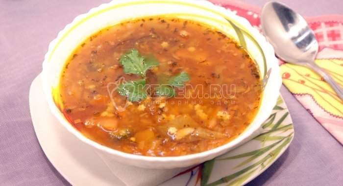 Овощной суп с баклажанами