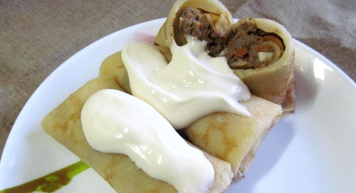 Блинчики с печенью и яйцами