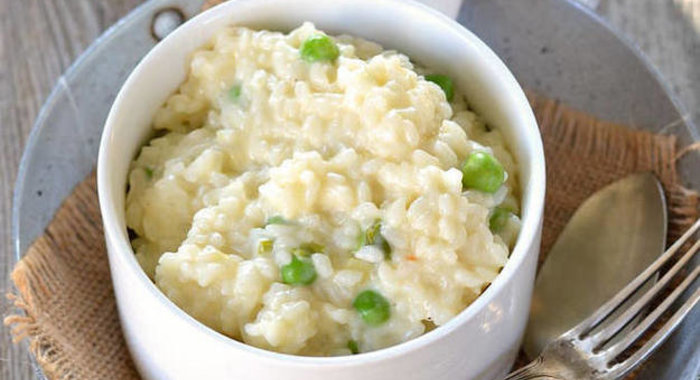 Ризотто с фета и горохом