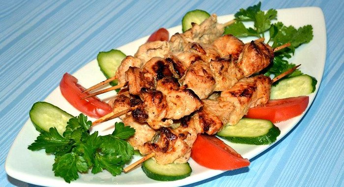 Шашлык из индейки с лимоном