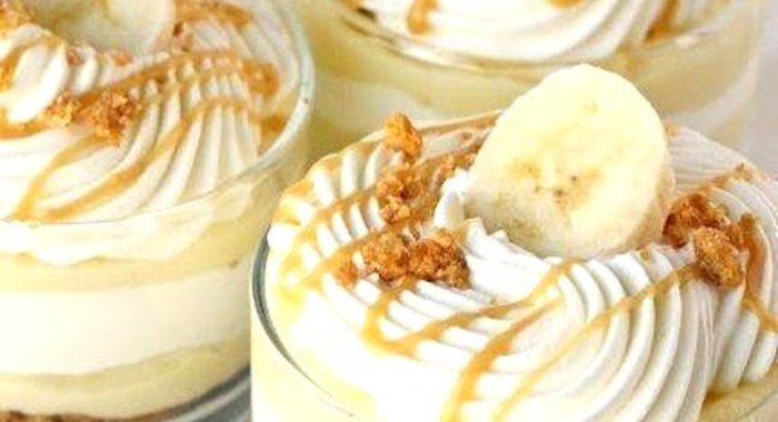 Кремовый бананово-карамельный десерт