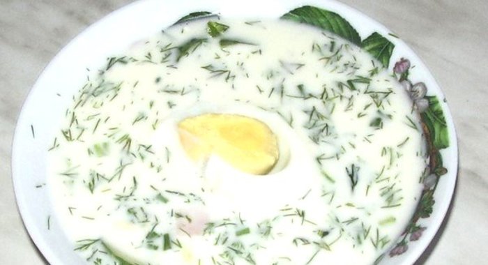 Холодный суп на йогурте с дайконом