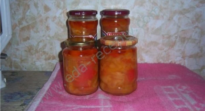 Ленивое лечо с луком перцем и морковью