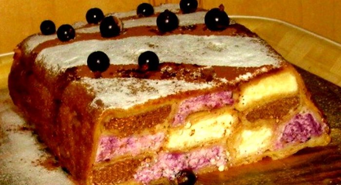 Блинный пирог с творожной начинкой