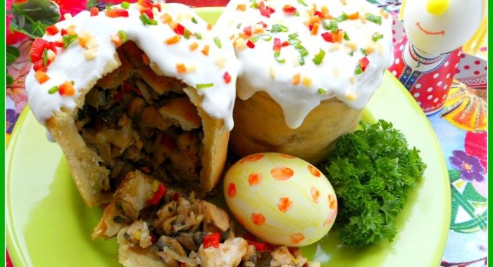 Жаркое из курицы и грибов Праздничный кулич