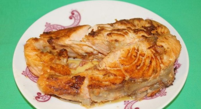 Жареная семга в мультиварке