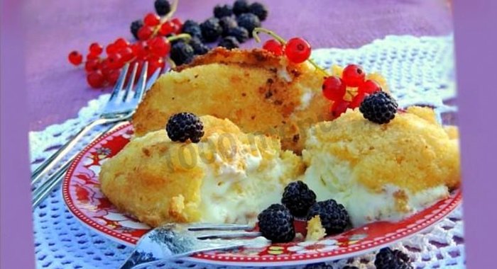 Десерт горячее мороженое