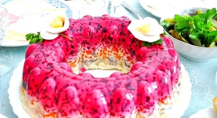 Селедка под шубой с желатином