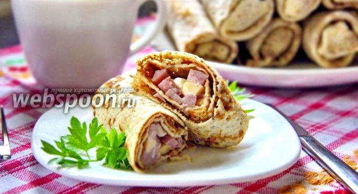 Блины с ветчиной и сыром