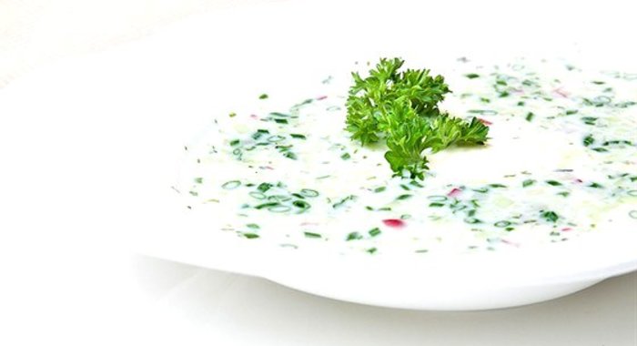 Окрошка на кислом молоке и сыворотке