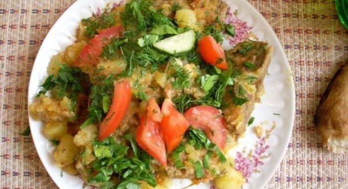 Рагу на свиных ребрышках