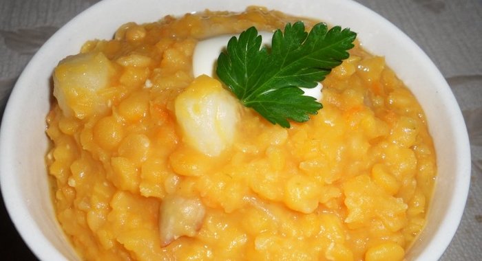 Гороховая каша с салом