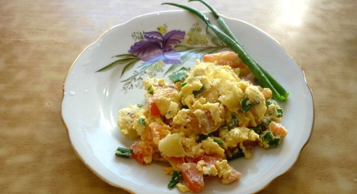 Омлет с картофелем без молока