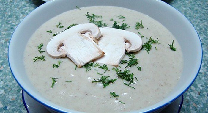 Картофельный суп-пюре с шампиньонами