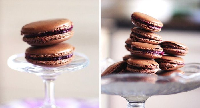 Пирожные макароны с шоколадом