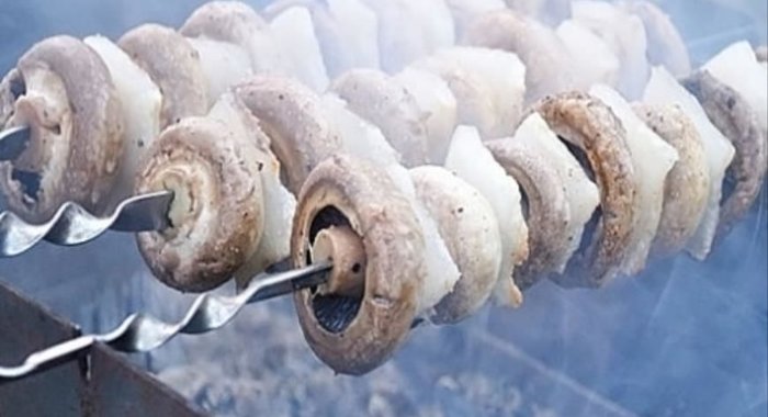 Шашлык из шампиньонов