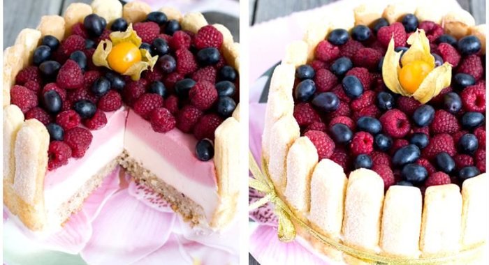 Малиновая шарлотка