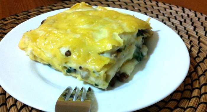 Лазанья с шампиньонами и сыром