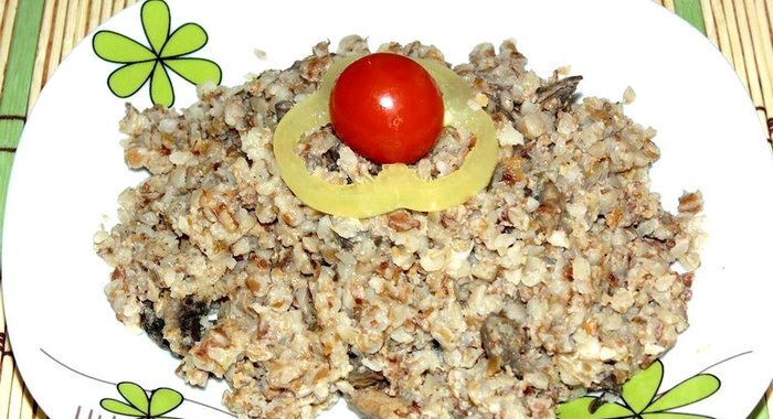 Гречка запеченная с грибами