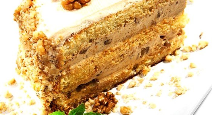 Кофейный торт с грецкими орехами