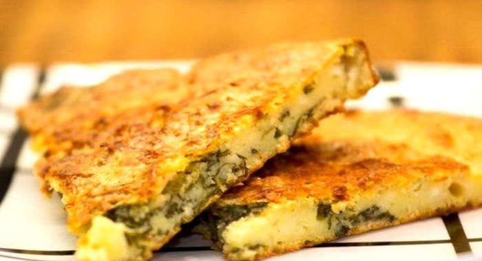 Творожная лепешка с полентой