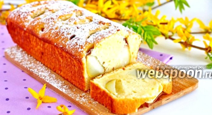 Творожный кекс с грушей