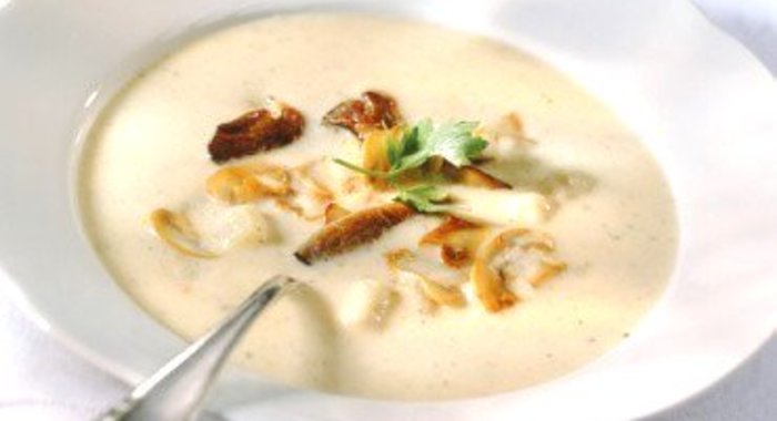 Суп-пюре по‑милански с шампиньонами