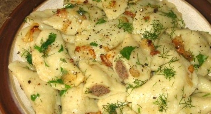 Вареники с печенью и картошкой