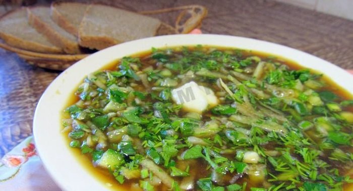 Постная окрошка на квасе