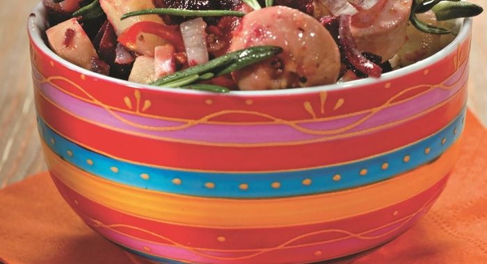 Картофельный салат с сардельками