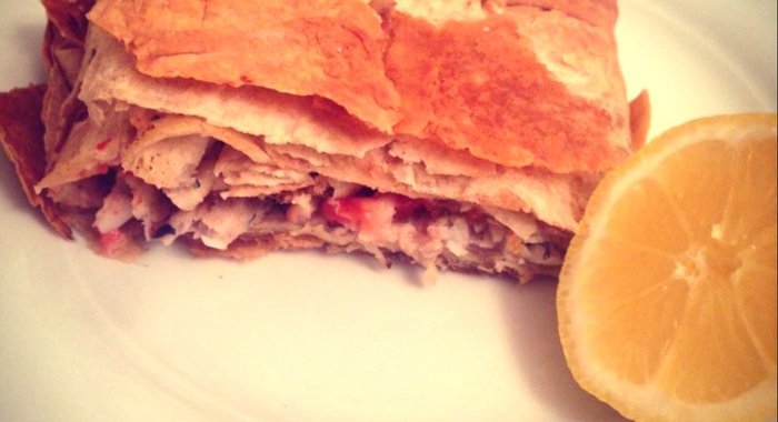 Конгрио, запеченная в лаваше