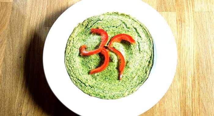 Суфле из шпината, петрушки и тофу