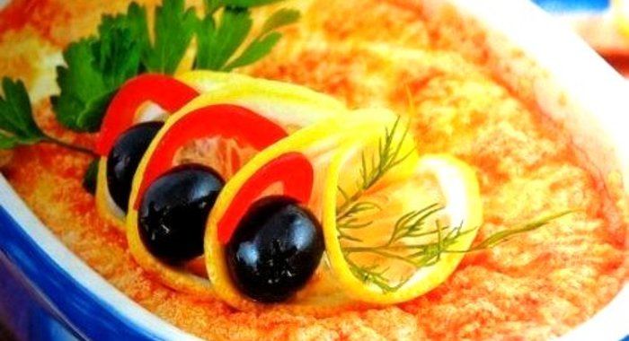 Камбала в суфле из сыра