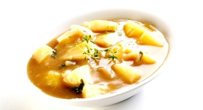 Картофельный суп на мясном бульоне