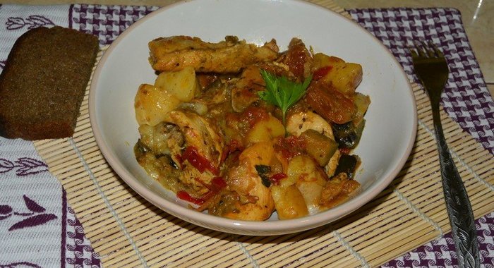 Рататуй с курицей