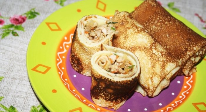 Блинчики с курицей