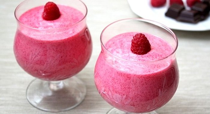 Мусс из малины с манкой