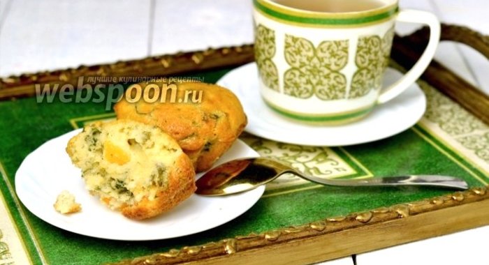 Кексы с щавелем, крапивой и курагой