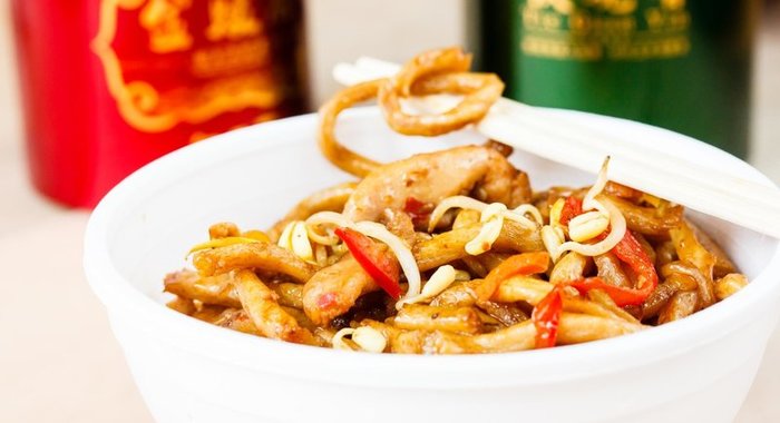 Гречневая лапша с курицей терияки