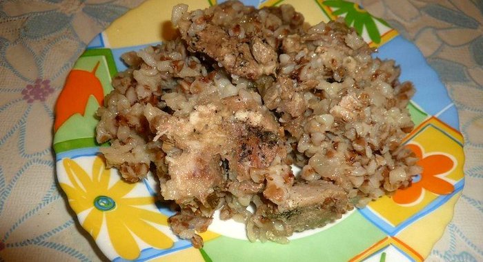 Каша Дружба со свининой в духовке