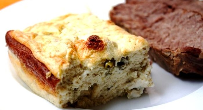 Творожное суфле с зеленой фасолью