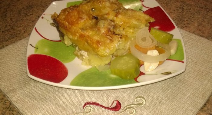 Запеченный картофель с грибами