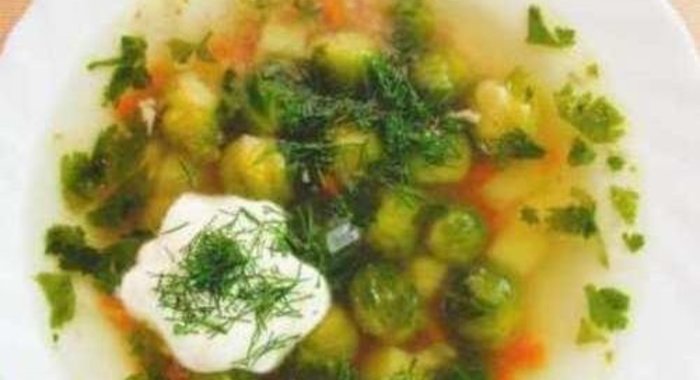 Овощной суп из брюссельской капусты