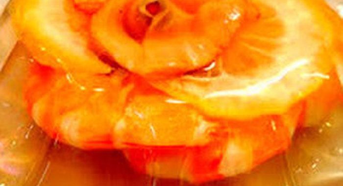 Заливное из креветок и горбуши Роза морей